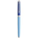 Stylo plume waterman hémisphère  laque bleue  finition palladium  plume fine en acier inoxydable  coffret cadeau