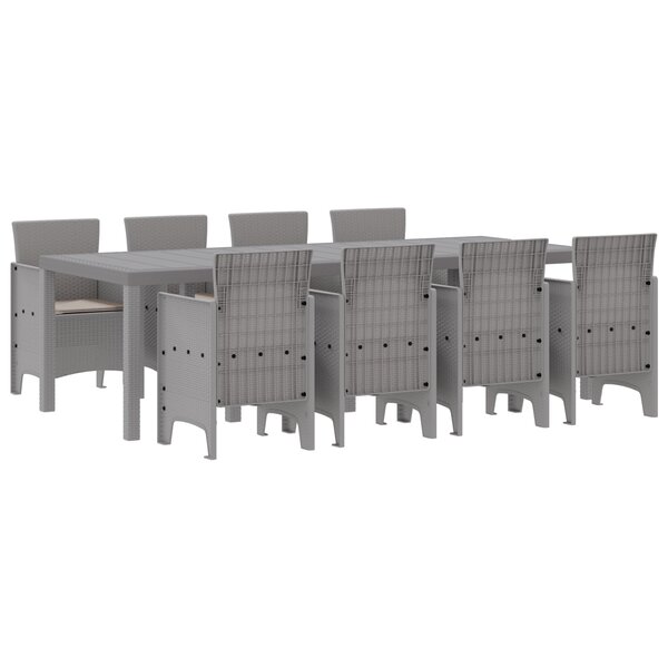 vidaXL Ensemble de Salle à Manger d'Extérieur 9 Pièces Blanc