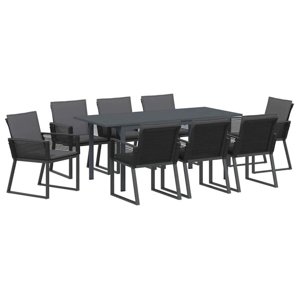 vidaXL Ensemble de salle à manger pour jardin 9 Pièces Anthracite