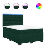 vidaXL Sommier à lattes de lit et matelas Vert foncé 160x200cm Velours