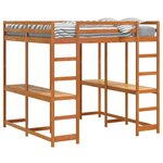 vidaXL Lit superposé et bureau et échelle 160x200cm bois de pin massif