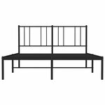 vidaXL Cadre de lit métal sans matelas avec tête de lit noir 150x200cm