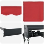 vidaXL Auvent Rouge 350 x 250 x 165 cm Polyester et Aluminium