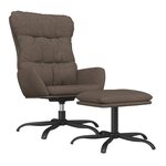 vidaXL Chaise de relaxation avec tabouret Taupe Tissu