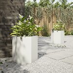 vidaXL Jardinières 2 Pièces blanc hexagone 46x40x45 cm acier