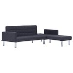 vidaXL Canapé-lit en L Gris foncé Polyester