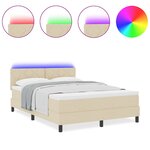 vidaXL Lit à ressorts avec matelas Crème 140 x 200 cm tissu