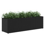 vidaXL Jardinières avec 3 pots 2 Pièces noir 105x30x32 cm résine tressée