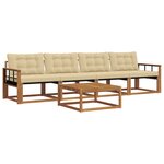 vidaXL Ensemble de canapés d'extérieur 5 Pièces Naturel et Beige