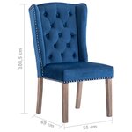vidaXL Chaise de salle à manger Bleu Velours