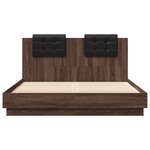 vidaXL Cadre de lit avec LED sans matelas chêne marron 150x200 cm