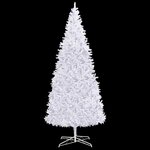 vidaXL Arbre de Noël artificiel pré-éclairé et boules 400 cm blanc