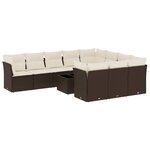 vidaXL Salon de jardin et coussins 11 Pièces marron résine tressée