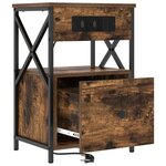 vidaXL Cabinet de chevet Chêne fumé 40 x 31 x 60 cm Bois d'ingénierie