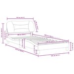 vidaXL Cadre de lit sans matelas Hvar noir et blanc 100x200 cm similicuir