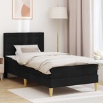 vidaXL Cadre de lit avec matelas Noir 90 x 190 cm Tissu