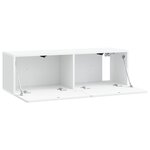 vidaXL Meuble TV mural 98 x 31 x 30 cm Blanc Bois d'ingénierie