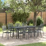 Ensemble salle à manger jardin 9 pièces vidaXL en acier anthracite