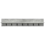 vidaXL Porte-manteau mural avec étagère Montage mural Gris béton 100 x 10.5 x 18 cm