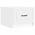 vidaXL Table basse avec tiroir Blanc 49 x 50 x 37 cm Bois d'ingénierie