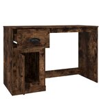 Bureau table poste de travail meuble d'ordinateur informatique étude avec tiroir chêne fumé 115 x 50 x 75 cm bois d'ingénierie brun 02_0023447