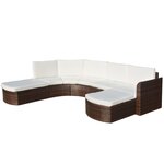 vidaXL Salon de jardin 4 Pièces avec coussins Résine tressée Marron