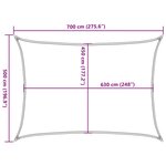 vidaXL Voile d'ombrage 160 g/m² rectangulaire orange 5x7 m PEHD