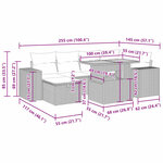 vidaXL Salon de jardin avec coussins 8 Pièces noir résine tressée acacia
