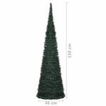 vidaXL Sapin de Noël with LED String Lights Vert 150 x 150 cm PVC