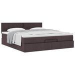VidaXL Cadre de lit ottoman avec matelas marron foncé 160x200 cm tissu