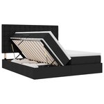 vidaXL Lit de rangement LED avec matelas Noir 180 x 200 cm Tissu