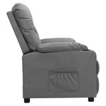 vidaXL Fauteuil Gris Similicuir