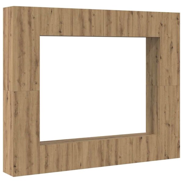 vidaXL Meuble TV 8 Pièces Marron 221 x 30 x 180 cm Bois d'ingénierie