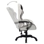 vidaXL Fauteuil de jeux vidéo avec LED RVB Blanc et noir Similicuir