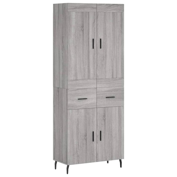 vidaXL Buffet haut Sonoma gris 69 5x34x180 cm Bois d'ingénierie