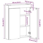 vidaXL Amoire de salle de bain avec miroir avec étagère TULUM Blanc