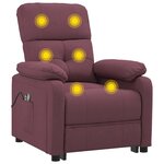 vidaXL Fauteuil électrique de massage Violet Tissu