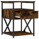 vidaXL Table de chevet chêne fumé 40x42x55 cm bois d'ingénierie