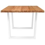 vidaXL Table à manger avec bord naturel 180x100x74cm bois massif chêne