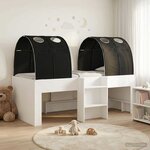 vidaXL Lit avec Tunnel 4 Pièces Blanc et noir Bois d'ingénierie