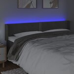 vidaXL Tête de lit à LED Gris foncé 163x16x78/88 cm Velours