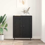 vidaXL Buffet Chêne noir 69 5 x 34 x 90 cm Bois d'ingénierie et fer
