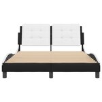 vidaXL Cadre de lit sans matelas Zadar noir et blanc 140x200 cm similicuir
