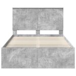 vidaXL Cadre de lit Béton 120 x 200 cm Bois de pin massif