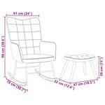 vidaXL Chaise à bascule avec tabouret en velours gris foncé