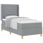 vidaXL Lit à ressorts avec tête de lit Gris clair 100 x 200 cm tissu