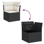 vidaXL Salon de jardin avec coussins 14 Pièces noir résine tressée