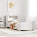 vidaXL Cadre de lit sans matelas blanc 100x200 cm bois de pin massif