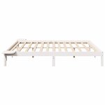 vidaXL Cadre de lit avec tables de chevet Blanc Blanc
