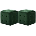 vidaXL 2 Pièces Tables de chevet Vert 30x30x30 cm Tissu velours